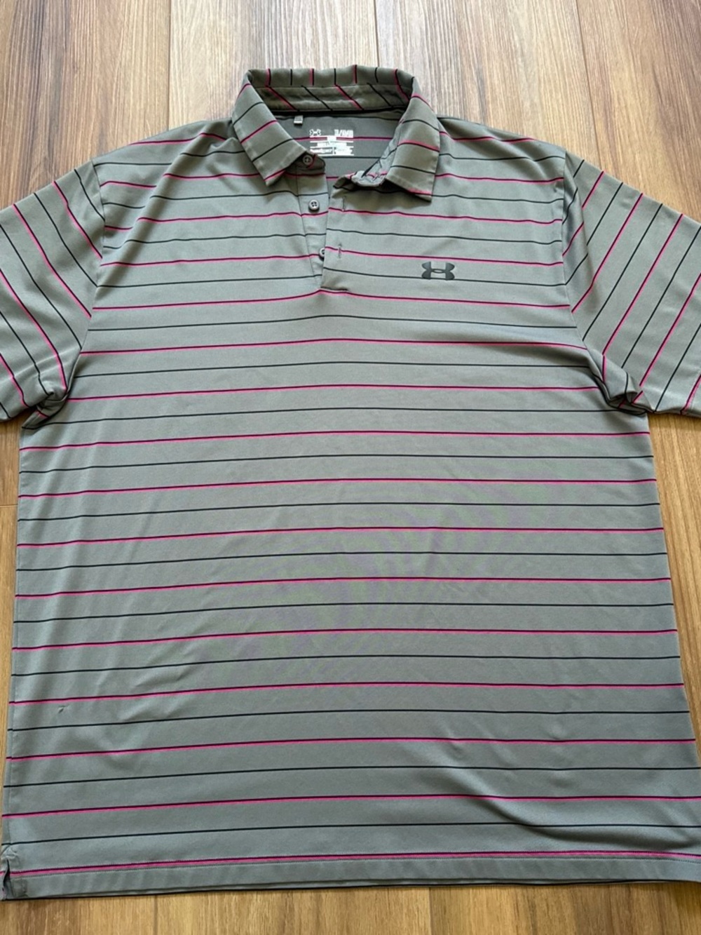 Under Armour Men’s Gray Stripe Polo